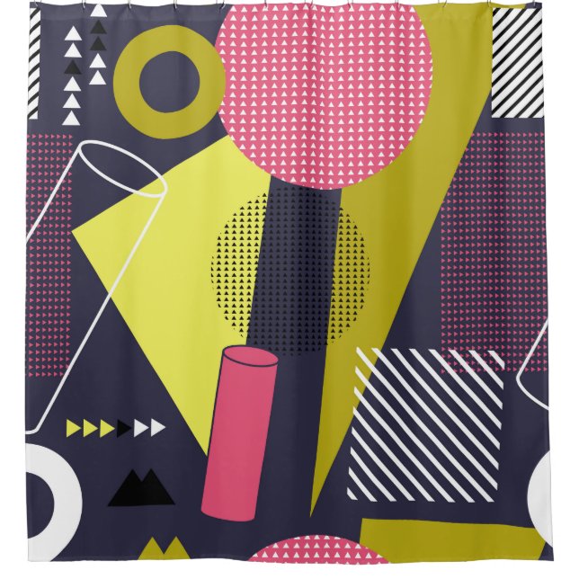 Retro style texture, pattern design. art,abstract, shower curtain (Front)