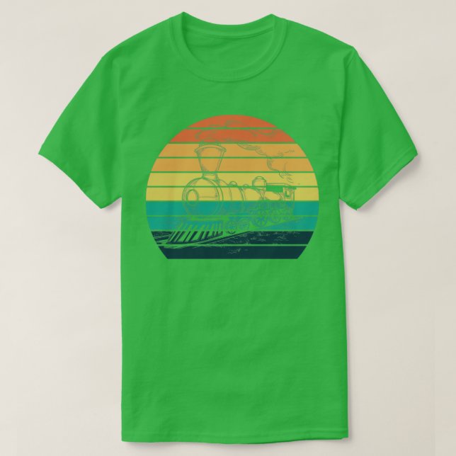 Retro Style Train Illustration Gift T-Shirt (Design Front)