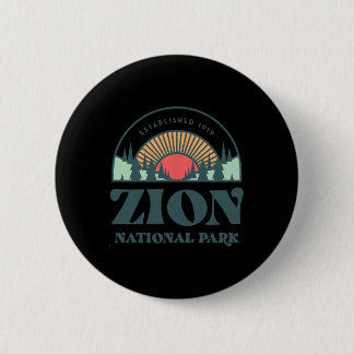 Retro Style Utah Zion National Park  6 Cm Round Badge