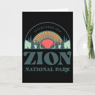 Retro Style Utah Zion National Park Card