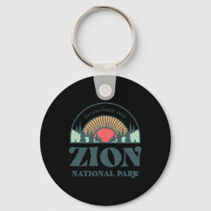 Retro Style Utah Zion National Park Key Ring