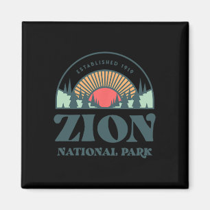 Retro Style Utah Zion National Park Magnet