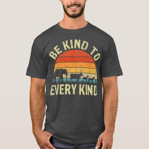 Retro Style Vegetarian Vegan Graphic Be Kind To Ev T-Shirt