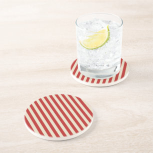 Retro Style Vertical PopCorn Classic Stripes Coaster