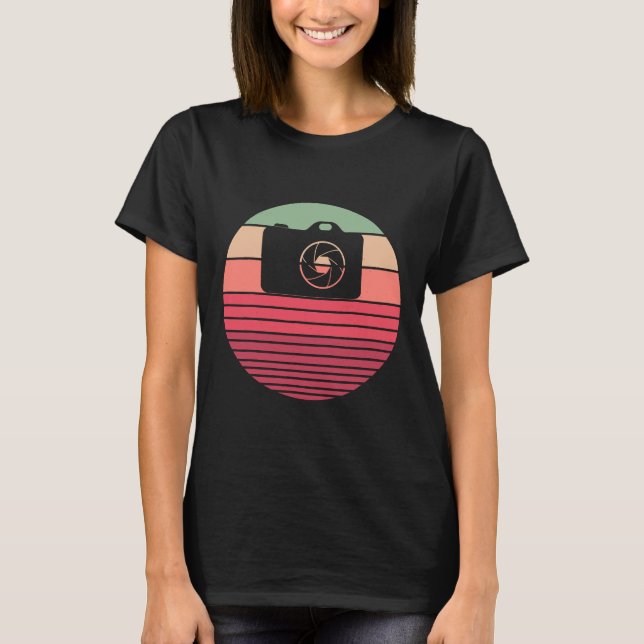 Retro Style Vintage Camera Photographer Photograph T-Shirt (Front)