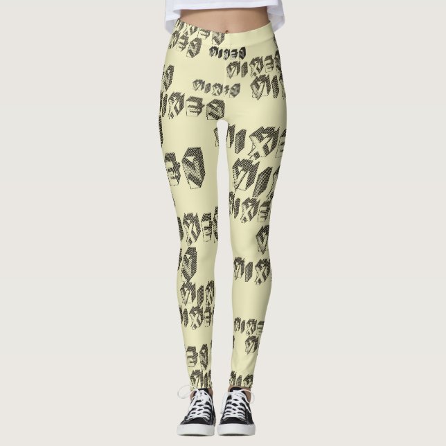 Retro style Vixen Blocks  Leggings (Front)