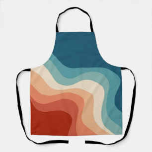 Retro style waves apron
