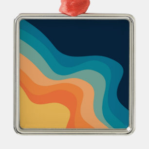 Retro style waves decoration