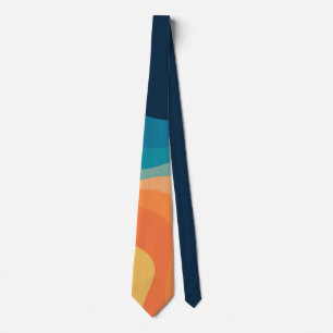 Retro style waves decoration tie