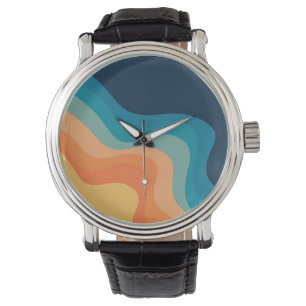 Retro style waves decoration watch