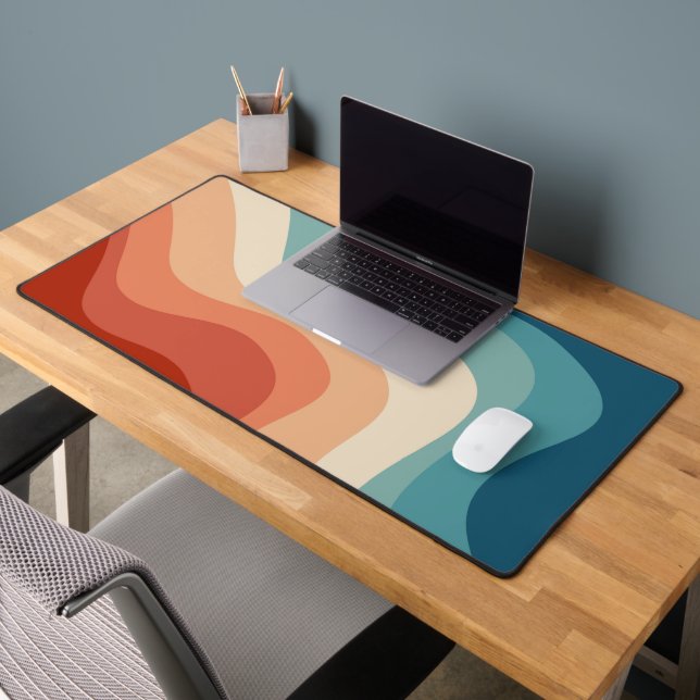 Retro style waves desk mat (Office 2)