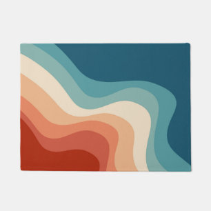 Retro style waves doormat
