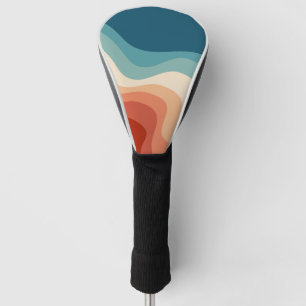 Retro style waves golf head cover