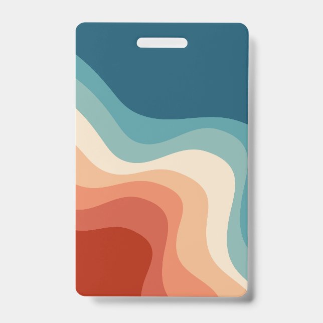 Retro style waves ID badge (Front)