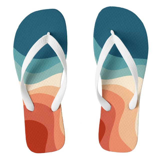 Retro style waves jandals (Footbed)