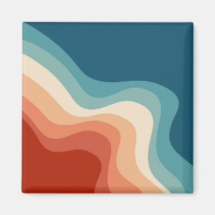 Retro style waves magnet