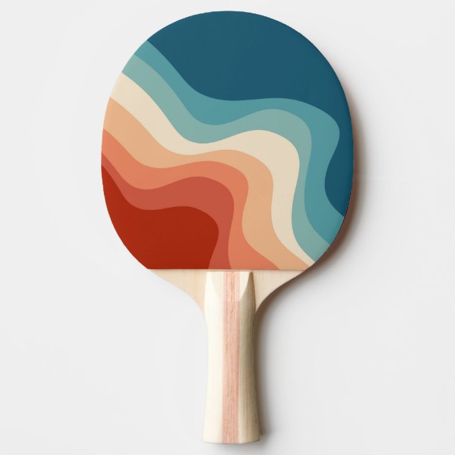 Retro style waves ping pong paddle (Front)