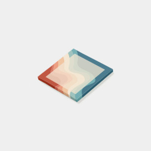 Retro style waves post-it notes