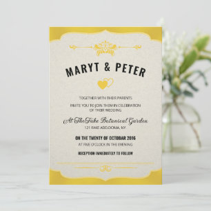 Retro Style Wedding Invitation Template