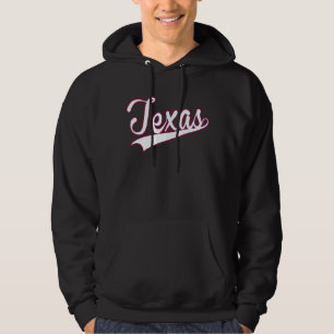 Retro Style White Colour Letter Texas State Texas Hoodie