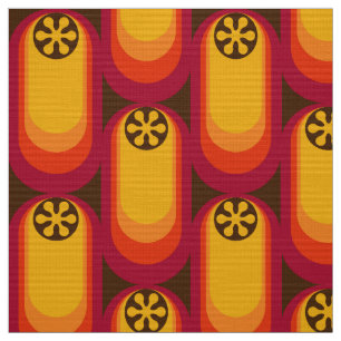 Retro styled 60s 70s pattern fabric