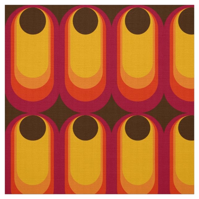 Retro styled 60s 70s pattern fabric (Swatch)