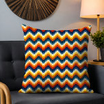 Retro Stylin Decorative Throw Pillow Cushion<br><div class="desc">A touch of retro in this modern angular zigzag design. Designed for you by Evco Studio.</div>