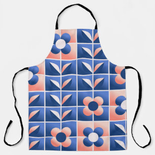 Retro stylised flowers: mosaic pattern. apron