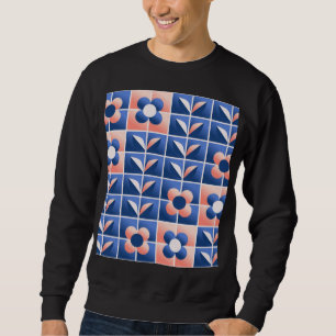 Retro stylised flowers: mosaic pattern. sweatshirt
