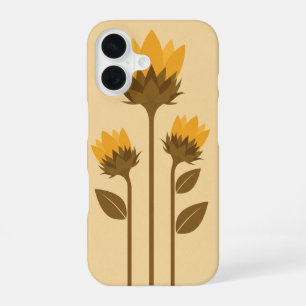 Retro Stylised Sunflower Sprouts iPhone 16 Case