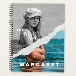 Retro Stylish Black & White Portrait Photo Display Planner