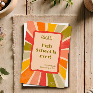Retro Stylish Funny Grad Homework Quote Card