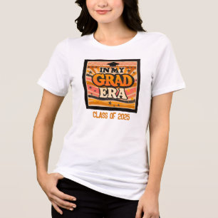 Retro Stylish Modern In My Grad Era Graduation Tri-Blend Shirt