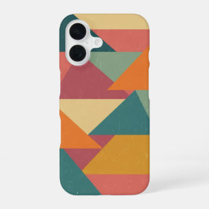 Retro Stylized Triangles and Blocks iPhone 16 Case