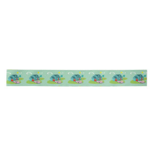 Retro Suburban House Ribbon Satin Ribbon