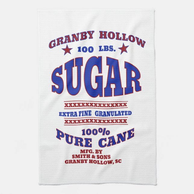 Retro Sugar Bag Design Kitchen Towel (Vertical)
