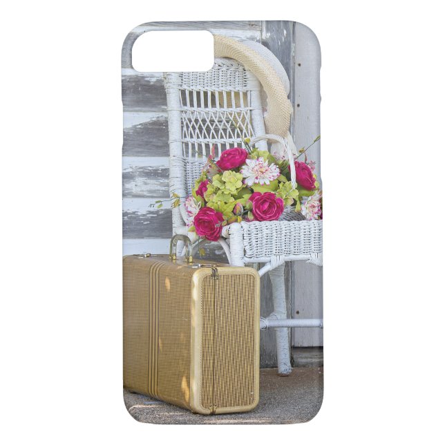 retro suitcase and flower basket Case-Mate iPhone case (Back)