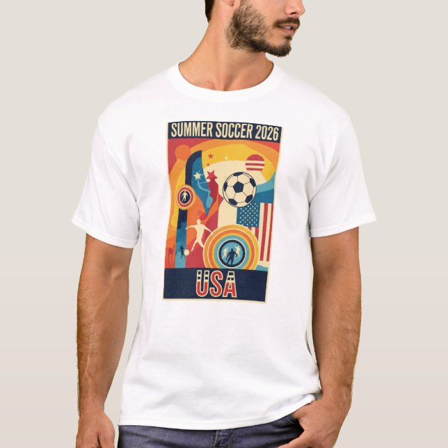 Retro Summer 2026 Soccer USA Graphic T-Shirt (Front)