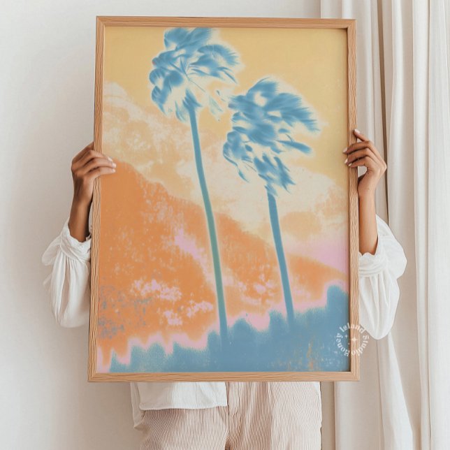 Retro Summer Abstract Tropical Palm Tree Print  (Retro Summer Abstract Tropical Palm Tree Print)