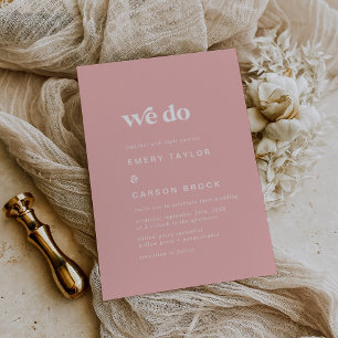 Retro Summer   Blush Pink We Do Wedding Invitation