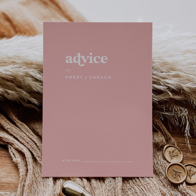 Retro Summer | Blush Pink Wedding Advice Card (Creator Uploaded)