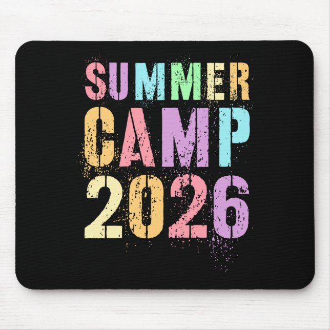 Retro summer camp 2026 staff team director mouse pad (Front)