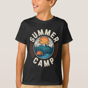 Retro Summer Camp Vacation Mountain Camping Crew T-Shirt
