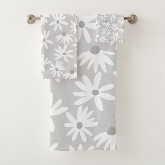 Retro Summer Daisies Pattern Small #6 #pattern  Bath Towel Set (Insitu)