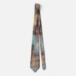 Retro summer dusty orange,taupe,brown ,teal,cyan  tie