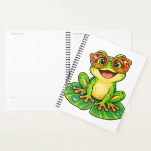 Retro Summer Frog with Sunglasses PNG Cute Tropi Planner