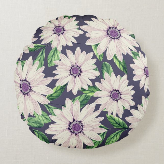 Retro Summer Garden Round Cushion (Front)