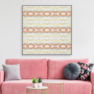 Retro Summer Geometric Colour Block Pattern Design Canvas Print