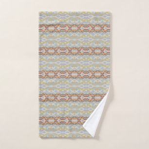 Retro Summer Geometric Colour Block Pattern Design Hand Towel