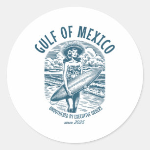 Retro Summer Gulf Of Mexico Forever Beach Golfo De Classic Round Sticker